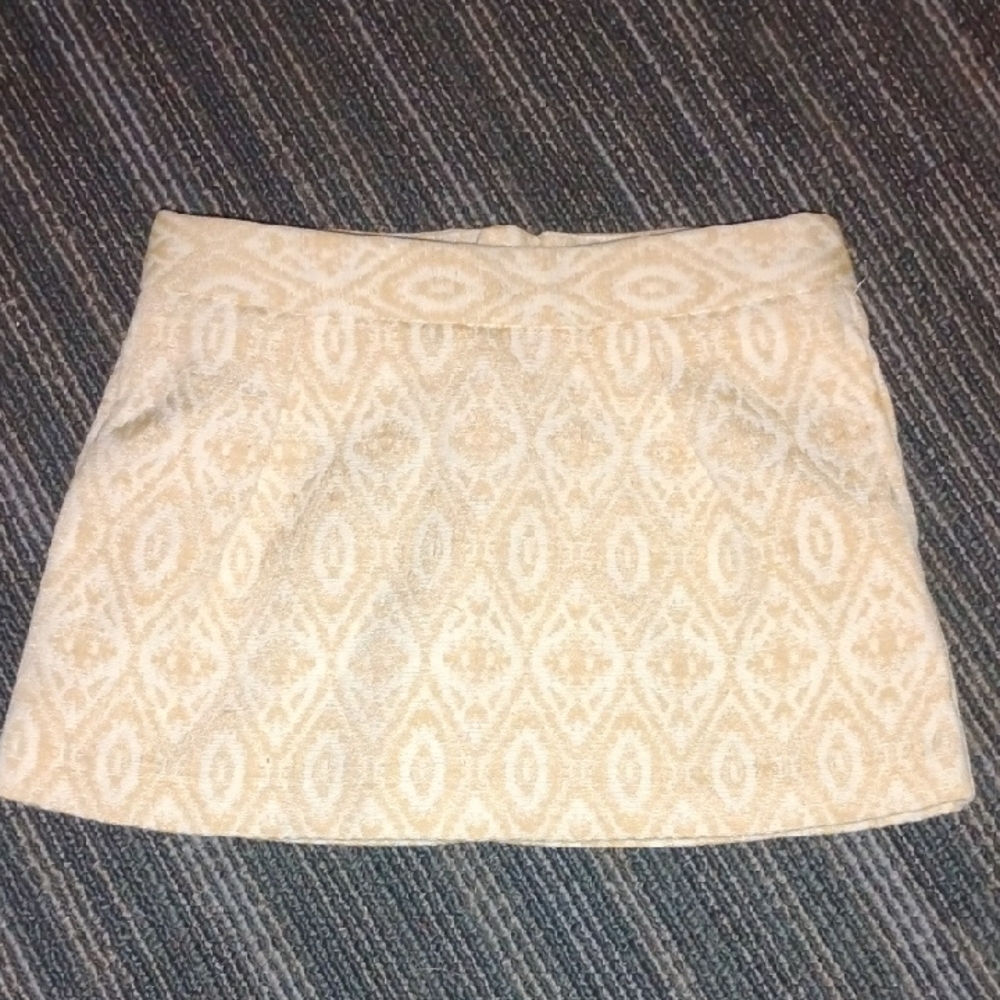 Chic Cream Patterned Kids Skirt